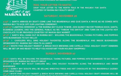 We are getting ready to #lightitup in Marina Bay! Check out our opening weekend schedule of events! Plus check out our website (link in bio) www.mbbaquincy.com for a full schedule including what’s going on at your favorite restaurant or retailer!