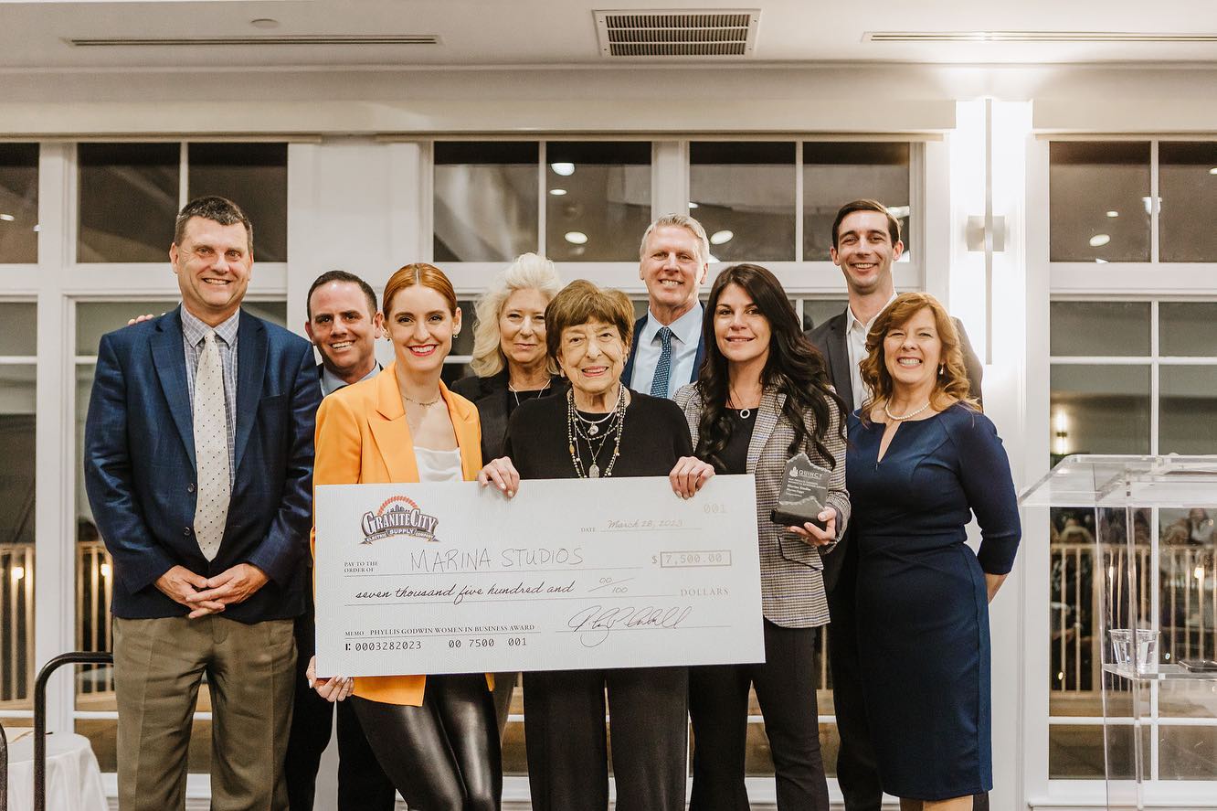 Last week was a GREAT week for Marina Bay at the @thequincychamber Annual Showcase! We'd like to congratulate two of our members for their efforts.@marinastudios_boston Founder/CEO Marina Cappi was awarded the 1st Annual Phyllis Godwin Women in Business Award. This $7,500 grant is awarded to a woman-owned business in the name of the glass ceiling-shattering former CEO/Chair of Granite City Electric. Congratulations Marina!@breakrockbrewing was awarded the 5th Annual Bruce Wood Memorial Grant. This is a $5,000 grant awarded to a Quincy small business that exemplifies founding Quincy Chamber Board Member Bruce Wood’s business sense and commitment to the community he loved. Congratulations to Founder/President Jay Southwood and the team at Break Rock Brewing!The @mbbaquincy would like to congratulate these members, and all of the evening's award recipients, on their well-earned recognition. The business community in Marina Bay, and in @cityofquincy as a whole, is dynamic, diverse, and crushing it!Great job by Chamber President Tim Cahill and all of the Quincy Chamber staff, as well as the team at @granitelinks for putting on a great event!📸 by: @cjkeysphotos