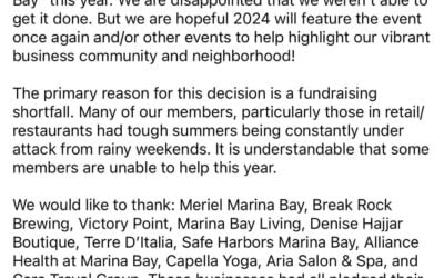 An update regarding “Light It Up Marina Bay”.