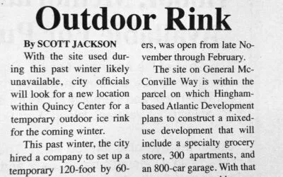 From the most recent edition of The Quincy Sun. We can think of at least one location! Massive Parking Lot Winter Availability Build Partnership w/ DCR around Squantum Point Park Power On Site Help Marina Bay Businesses During The Off-Season What say you @cityofquincy and @massdcr ? Let’s make Marina Bay the new home of the public skating rink? #quincy #marinabay #madcr #skatingrink #smallbusiness